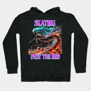 Fiery Skating Skeleton A Death-Defying Ride Hoodie